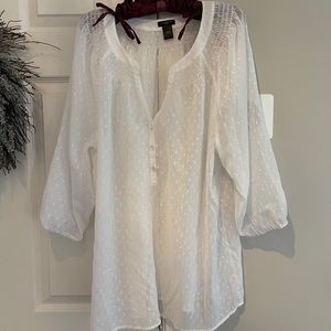 🌸White Ann Taylor Boho Peasant Blouse🌸